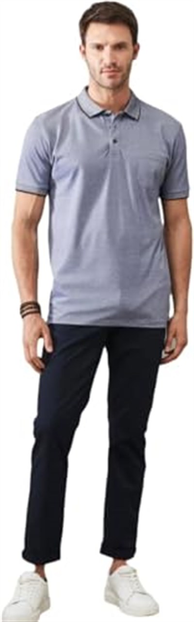 AC&Co/Altınyıldız Classics Polo Yaka Cepli Regular Fit Geniş Kesim Düz Tişört