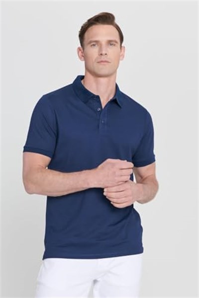 AC&CO/Altınyıldız Classics Slim Fit Dar Kesim Kıvrılmaz Polo Yaka Kısa Kollu Tişört