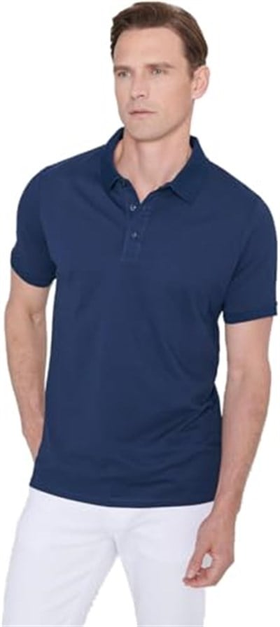 AC&CO/Altınyıldız Classics Slim Fit Dar Kesim Kıvrılmaz Polo Yaka Kısa Kollu Tişört