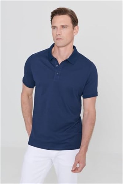 AC&CO/Altınyıldız Classics Slim Fit Dar Kesim Kıvrılmaz Polo Yaka Kısa Kollu Tişört