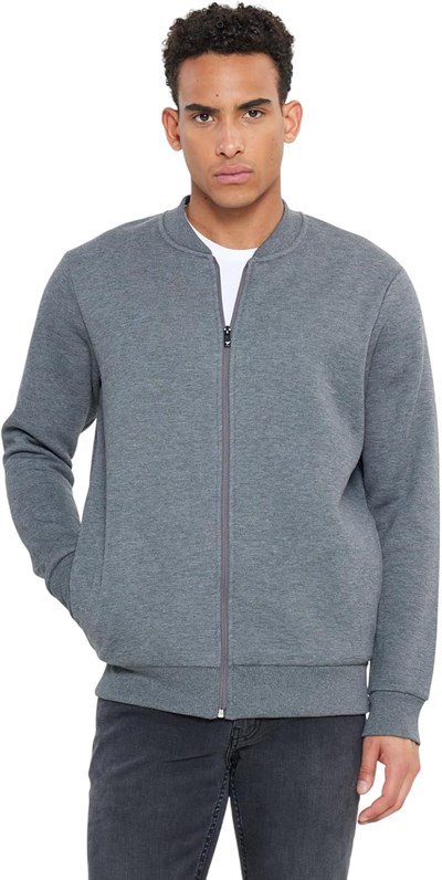 AC&Co/Altınyıldız Classics Standart Fit Normal Kesim İçi Polarlı Kolej Yaka Pamuklu Sweatshirt Ceket