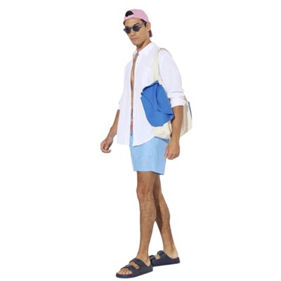 AC&Co/Altınyıldız Classics Standart Fit Normal Kesim Cepli Hızlı Kuruyan Desenli Deniz Şortu