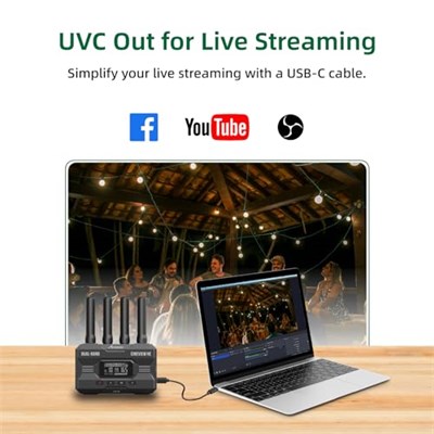 Accsoon CineView HE kablosuz video ve görüntü aktarım sistemi, giriş ve HDMI/UVC çıkışı, çift transfer 2, 4 GHz / 5 350 mye kadar, iOS Android Tik-Tok YouTube Live Streaming için (1 x R 1 x T)