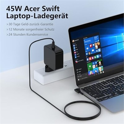 Acer Swift 3 1 5 Şarj Cihazı, Chromebook 11 13 14 15 CB3 CB5 C720 C740 SF314-52 SF314-51 SF314-54 SF114-32 SF114-31 W15-045NNA için 45W 4B A13. -045N2A PA-1450-26 Dizüstü Bilgisayar Adaptörü 3,0 x 1,1