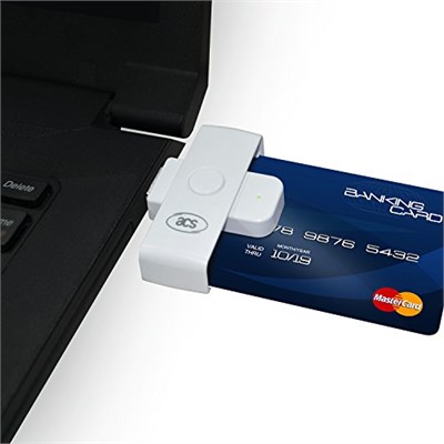 ACS ACR39U-N1 PocketMate II, USB çip kart okuyucu, akıllı kart okuyucu, küçük katlanabilir (beyaz)