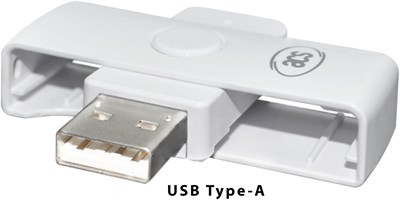 ACS ACR39U-N1 PocketMate II, USB çip kart okuyucu, akıllı kart okuyucu, küçük katlanabilir (beyaz)