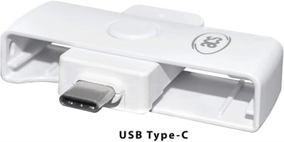 ACS ACR39U-NF II USB-C PocketMate kart okuyucu, eID akıllı kart kompakt Tip-C, beyaz