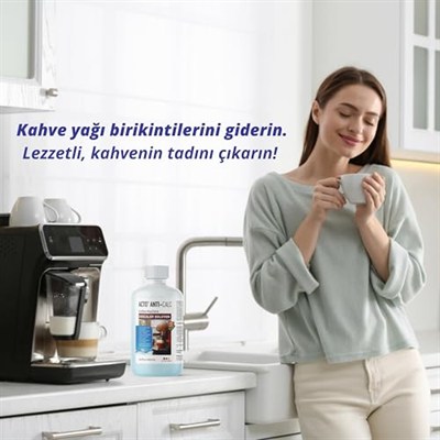 ACTO® ANTI-CALC 500 ml - Espresso Makinesi, Kahve Makinesi Kireç Çözücü, Her Tür Kahve Makinesi ve Su Isıtıcısı için Sıvı Kireç Çözücü