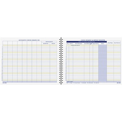Adams Kontrol Ödeme ve Depozito Kayıtı, 20 cm x 28 cm, 44 Sayfa (AFR60), Beyaz