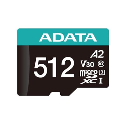 ADATA Premier Pro 512GB microSDXC/SDHC UHS-I U3 Class 10(V30S) Bellek Kartı, Siyah