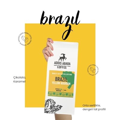 Addis Ababa Coffee - Brazil Santos 250 Gr. Dünya Kahvesi (Kavrulmuş Çekirdek)