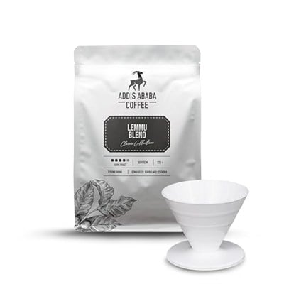 Addis Ababa Coffee - Lemmu Blend 225 gr + V60 Dripper
