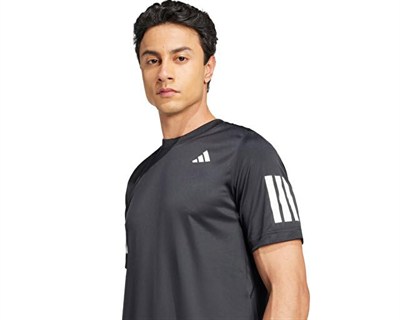 adidas Club 3Str Tee Erkek Tenis Tişörtü JG0978 Siyah