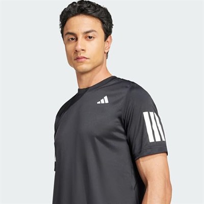 adidas Club 3Str Tee Erkek Tenis Tişörtü JG0978 Siyah
