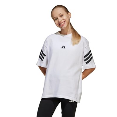Adidas Erkek Çocuk T-Shirt 5003243503, Beyaz-Siyah, 128