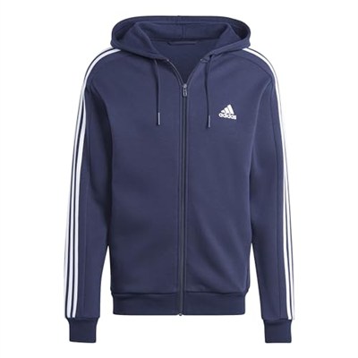 adidas Essentials Fleece 3-Stripes Full-Zip Hoodie