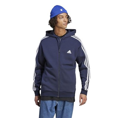 adidas Essentials Fleece 3-Stripes Full-Zip Hoodie