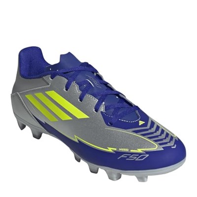 adidas F50 CLUB FG/MG MESSI Unisex Yetişkin Futbol Ayakkabısı (Sert Zemin) SILVMT/SYELLO/LUCBLU 38 EU