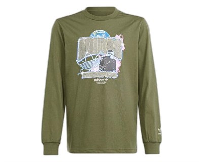 adidas Longsleeve Çocuk Günlük Tişört IR9772 Haki