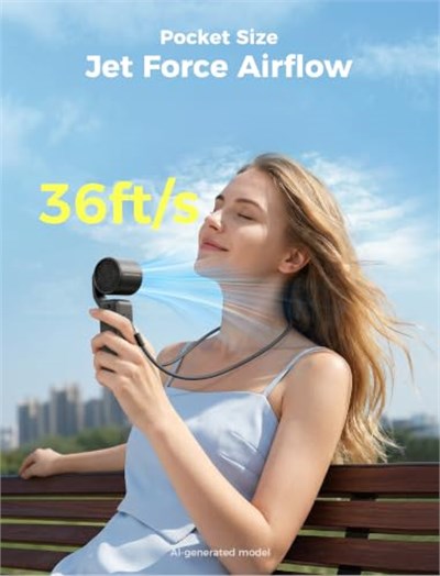 Aecooly Taşınabilir Taşınabilir Fan, 3ü 1 Arada Sabit Eller Serbest Güçlü Fan, 15000 RPM Jet Force Turbo Hava Akışı, 15H Maksimum Soğutma Süresi, Mini Cep Tasarımı, Kadınlar için Hediyeler, Seyahat