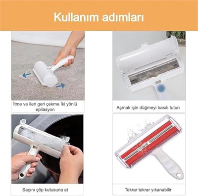 AEE® 3lü Kedi Köpek Tüy Toplama Seti Tiftik Toplayıcı Yıkanabilir Tüy Rulosu Hazneli Tüy Toplama Gırgırı Eşya Koltuk Kıyafet Tüy Temizleme Aparatı