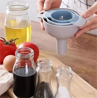 AEE 4 Parça Süzgeçli Sıvı Aktarma Aparatı Sıvı Yağ Baharat Bakliyat Doldurma Aktarma