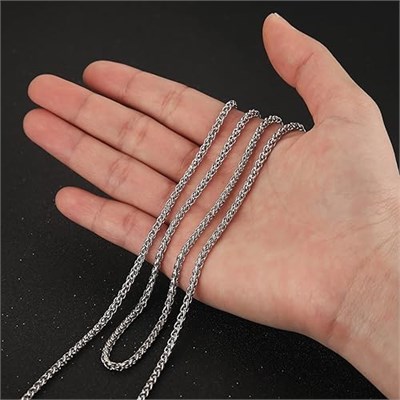 AEE® Erkek Çelik Zincir Kolye Gümüş Renk Chavin Angelus Lufigo Unisex Kadın Kolye
