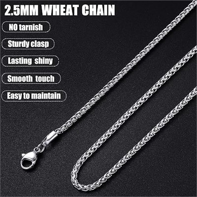 AEE® Erkek Çelik Zincir Kolye Gümüş Renk Chavin Angelus Lufigo Unisex Kadın Kolye
