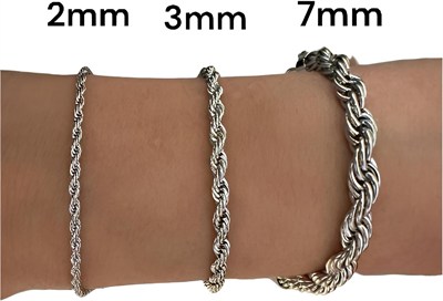 AEE® Unisex Bileklik Burgulu 2/3/5/7mm Paslanmaz Çelik Erkek Bileklik Kadın Bileklik