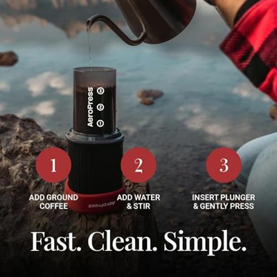 Aeropress 10R11 Go Travel Kahve Makinesi, Plastik, Gri