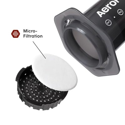 Aeropress Orijinal Kahve ve Espresso Makinesi, Barista Seviyesi, Odacıklı Portatif Kahve Makinesi, Piston ve Filtreler, Hızlı Kahve ve Espresso Makinesi, ABDde Üretilmiştir