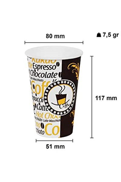 Afra Tedarik 12 Oz Siyah Kapaklı Tutamaçlı Karton Bardak Latte Kahve Kağıt Bardak Sleeve 300 ml - 100lü (Siyah Kapaklı Tutamaçlı)