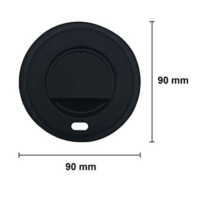 Afra Tedarik 16 Oz Karton Bardak Latte Kahve Kağıt Bardak 480 ml (Siyah Kapaklı 100 Adet)