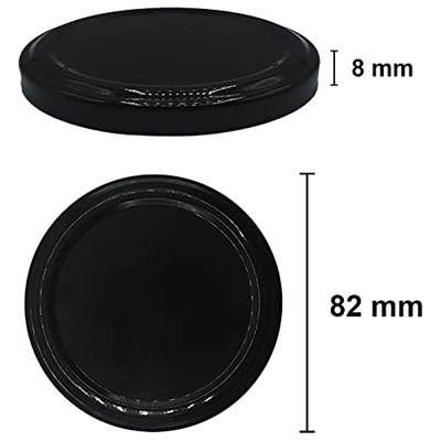 Afracam 300 ml Metal Siyah Kapaklı Şeffaf Cam Kavanoz 10 Adet