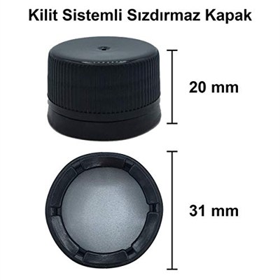 Afracam 500 ml Şeffaf Maraska Kilitli Kapaklı ve Kapüşonlu Boş Cam Şişe 30 Adet