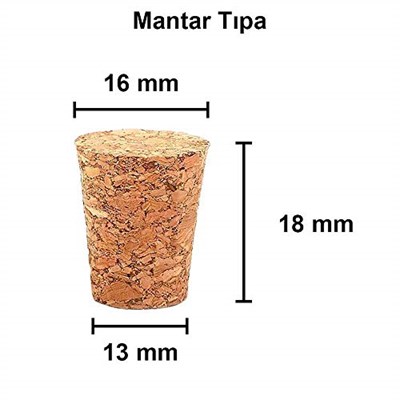 Afracam Şeffaf 25 ml / 25 cc Mantar Tıpalı Boş Cam Şişe 12 Adet