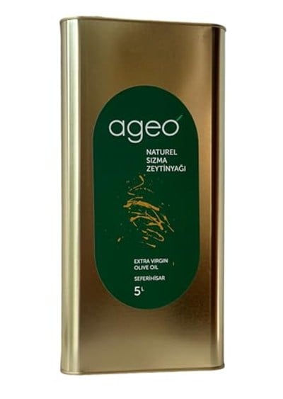 ageo – FİLTRESİZ natürel sızma zeytinyağı, 5 lt. Teneke Kutu, 2024 Üretim