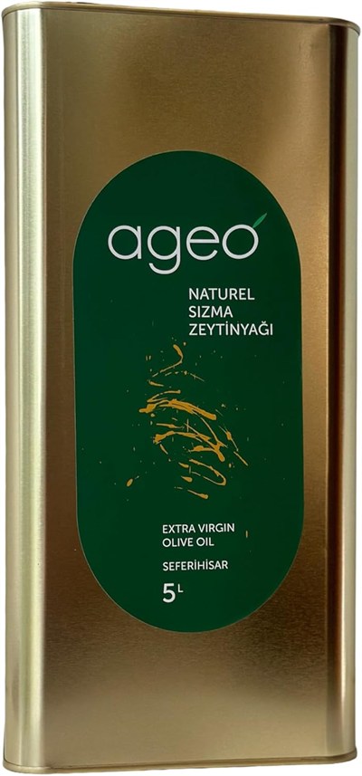 ageo – FİLTRESİZ natürel sızma zeytinyağı, 5 lt. Teneke Kutu, 2024 Üretim