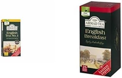 AHMAD TEA English No.1 Tea Bardak Poşet Çay 25Li 50 G ve Ahmad Tea English Breakfast Bardak Poşet Çay (25li)
