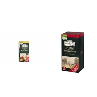 AHMAD TEA English No.1 Tea Bardak Poşet Çay 25Li 50 G ve Ahmad Tea English Breakfast Bardak Poşet Çay (25li)