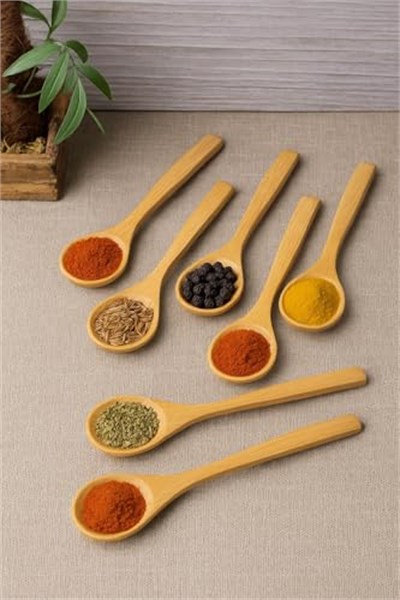 Ahşap Büyük Baharat Kaşığı Seti 6’lı 17 cm
