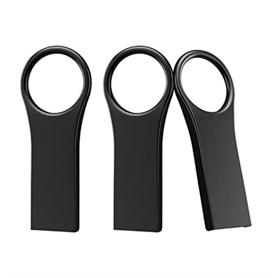 Aiibe 64 GB Flash Sürücü 3lü Paket 64 GB USB Flash Sürücü Parmak Sürücü 64 GB USB 2.0 Bellek Çubuğu Su Geçirmez Fermuarlı Sürücü Anahtarlıklı Metal USB Sürücü, Siyah