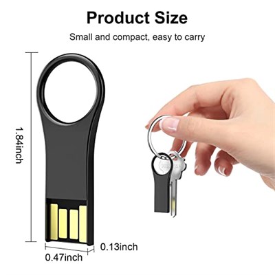 Aiibe 64 GB Flash Sürücü 3lü Paket 64 GB USB Flash Sürücü Parmak Sürücü 64 GB USB 2.0 Bellek Çubuğu Su Geçirmez Fermuarlı Sürücü Anahtarlıklı Metal USB Sürücü, Siyah
