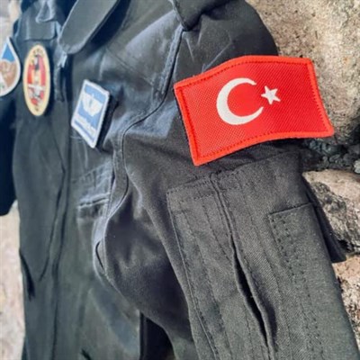 Airforcemarket Nakışlı Arma Siyah Amerikan Fermuarlı (cırt) Askeri Görev Peçleri, Yamaları, Bayrak (Türk Bayrağı)
