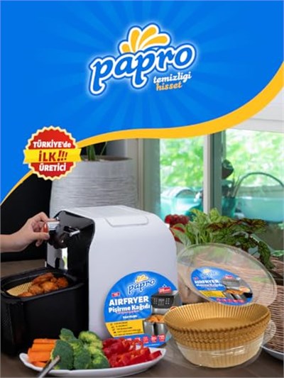 Airfryer Pişirme Kağıdı, Fritöz Yağlı Kağıdı, Yanmaz Kağıt XXL Uyumlu 50 Adet (Kare) (1, Kare Büyük Boy 20x20) - Seçenekler: Kare Orta-Küçük boy 16x16, Kare Büyük Boy 20x20...