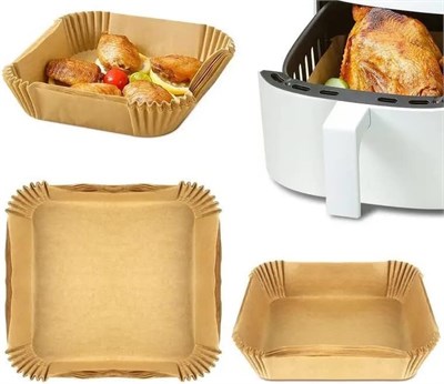Airfryer Pişirme Kağıdı, Fritöz Yağlı Kağıdı, Yanmaz Kağıt 50 Adet (KARE)