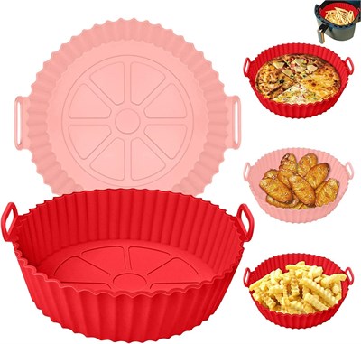 Airfryer Silikon Pişirme Kabı - Hava Fritözü Kalıbı Air Fryer Aksesuar Pişirme Kabı - Tüm Airfryerlara Uyumlu