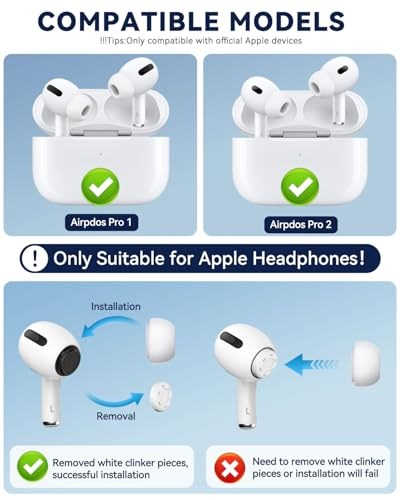 AirPods Pro & AirPods Pro 2. Nesil için 3 Çift Yedek Kulak Uçları, Gürültü Azaltma Delikli Silikon Kulak Ucu Ağrısı Yok, Kaymaz Yumuşak Kulak Uçları Airpods Pro/Pro 2 ile Uyumlu (Boyutlar