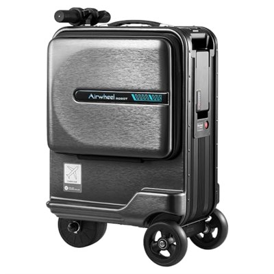 Airwheel 20 inç Akıllı Sürülebilir Bavul Elektrikli Bagaj Scooter Bagaj Taşıma, Siyah, 385X250X575mm, Bavul