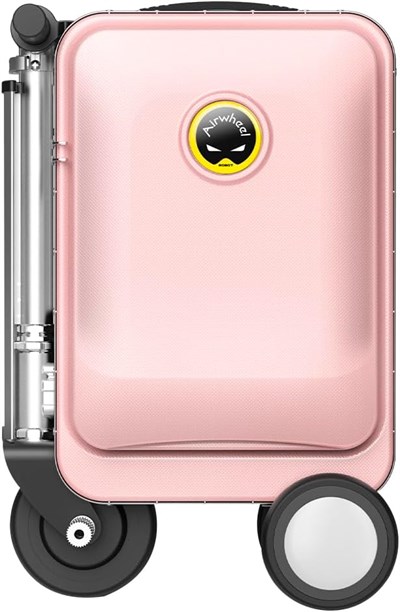 Airwheel SE3S Akıllı Sürme Bagaj Elektrikli Bavul Scooter Çıkarılabilir Pil ile, pembe, Carry-on 20-Inch, Elektrikli sırt çantası, ortam aydınlatmalı şık tasarım, modaya uygun gezginler için ideal.
